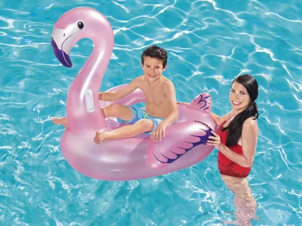 Hračka Bestway Nafukovací plameniak s držadlami, 127 x 127 cm