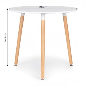 Moderný drevený stôl do kuchyne obývačky, 80 cm