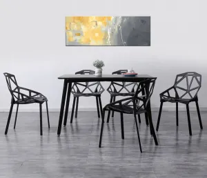 Ažurové kreslo moderné VECTOR čierne