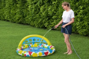 Bazénik Bestway® 52378, Splash & Learn, detský, nafukovací, s vkladaním tvarov,120x117x46 cm