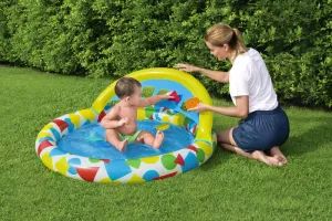 Bazénik Bestway® 52378, Splash & Learn, detský, nafukovací, s vkladaním tvarov,120x117x46 cm