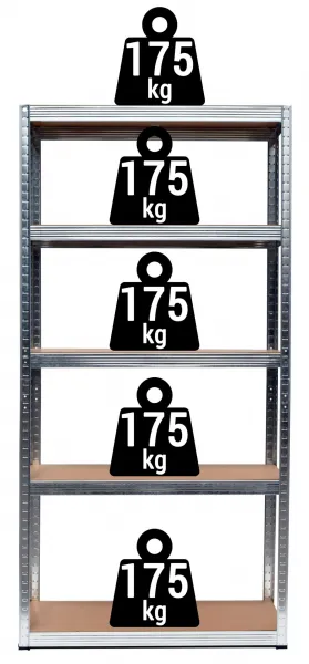 Skladovací regál 5 úrovní 875 kg 180 x 90 x 40 cm