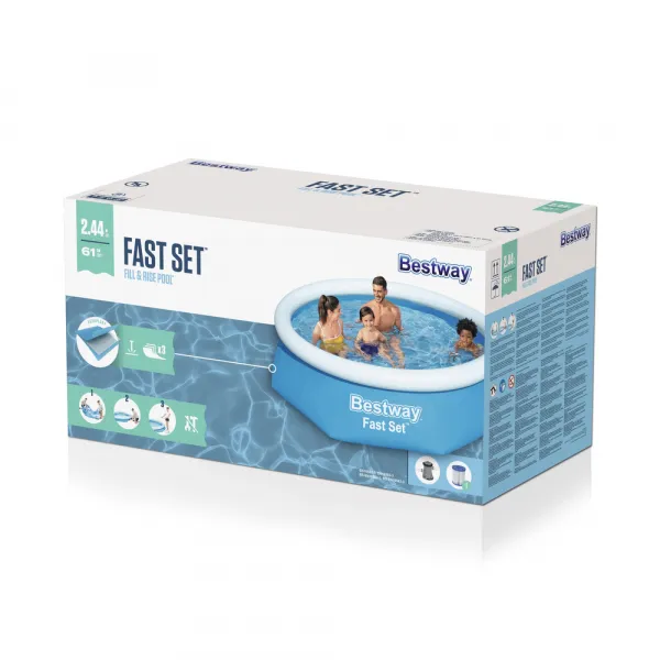 Bazén Bestway® 57450, nafukovací, filter, pumpa, 2,44x0,61 m 8050264