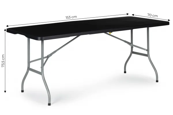 Wellhox Záhradný skladací banketový stôl 153 cm - čierny