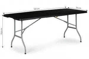 Wellhox Záhradný skladací banketový stôl 153 cm - čierny