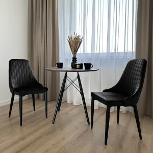 Zamatové kreslo LORIENT VELVET čierne