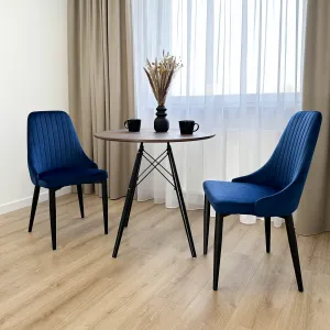 Zamatové kreslo LORIENT VELVET, tmavomodré