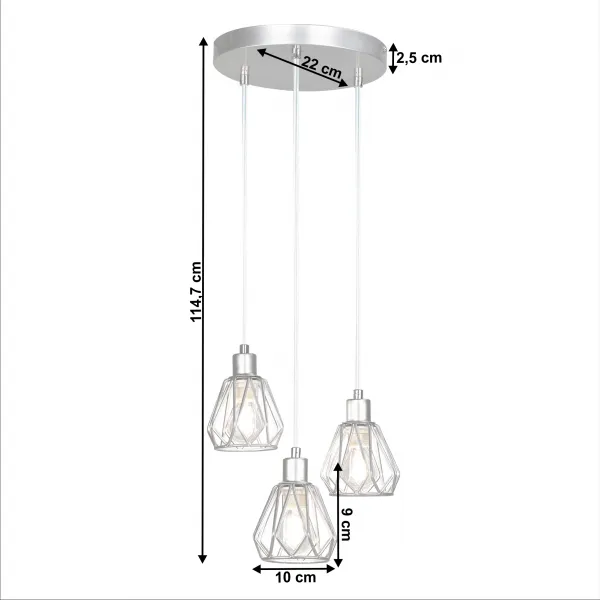 Závesná lampa OKIRA TYP 1 Tempo Kondela Strieborná