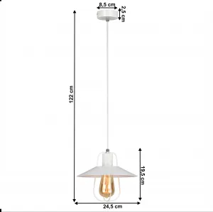 Závesná lampa TINAN Tempo Kondela Biela