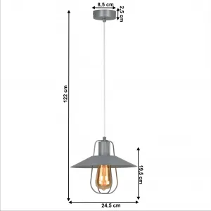 Závesná lampa TINAN Tempo Kondela Sivá