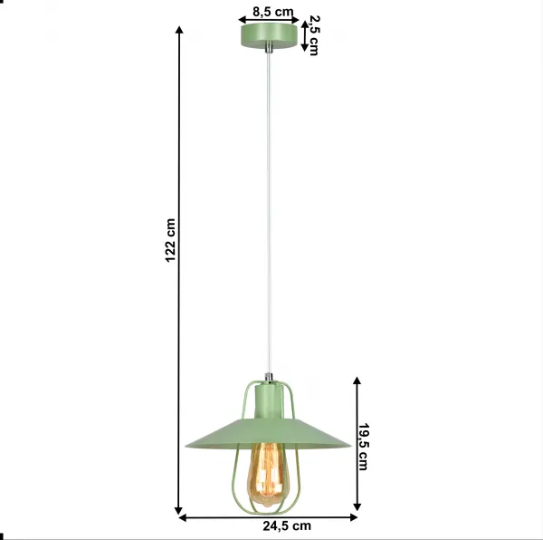 Závesná lampa TINAN Tempo Kondela Zelená