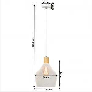 Závesná lampa KOLEN Tempo Kondela Biela