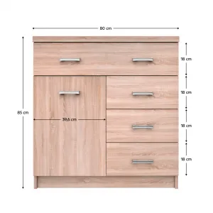 Komoda TOPTY 1D4S Tempo Kondela Dub sonoma
