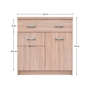 Komoda TOPTY 2D1S/60 Tempo Kondela Dub sonoma