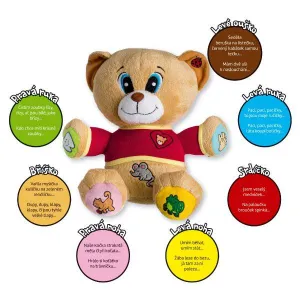 Teddies Medvěd Tedík mluvící plyš 30cm na baterie 25x30cm v krabici