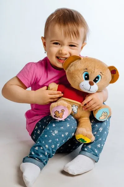 Teddies Medvěd Tedík mluvící plyš 30cm na baterie 25x30cm v krabici