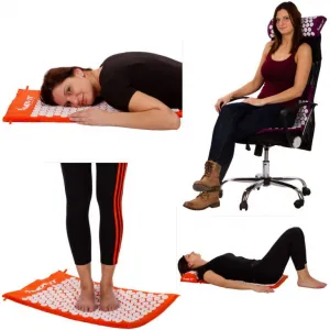 Movit akupresúrna podložka s vankúšom 130 x 50 cm sivá