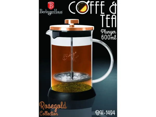 BERLINGERHAUS RoseGold Collection zaparovač Coffe&Tea 600 ml