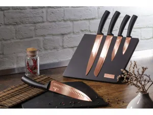 Berlinger Haus 6-dielna sada nožov s magnetickým stojanom Rosegold Metallic Line 