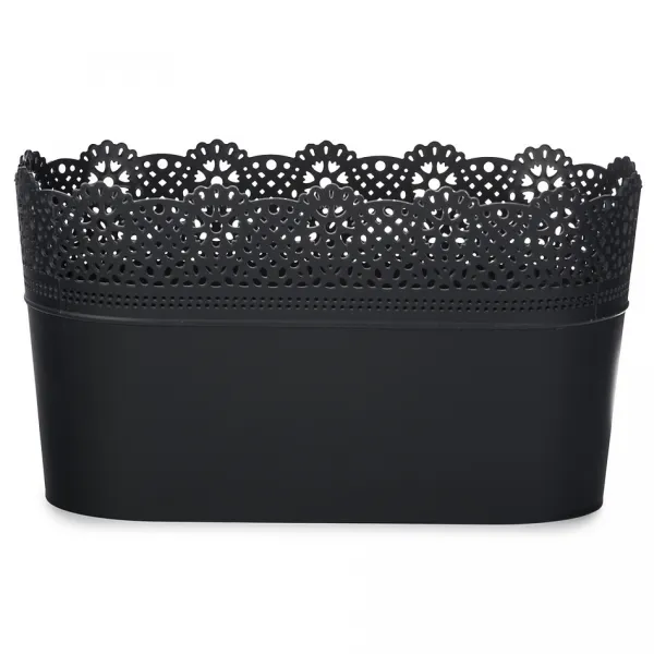 Prosperplast Plastový kvetináč Lace, antracitová