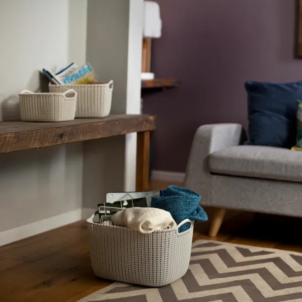 Curver Úložný box Knit 19 l, krémová