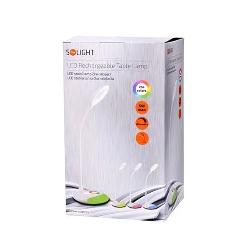 Solight LED stolná nabíjacia lampička, biela