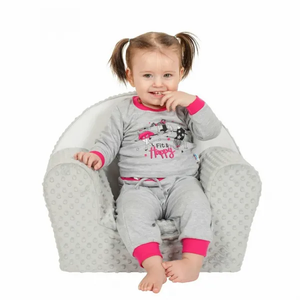Detské kreslo z Minky New Baby Líška sivé