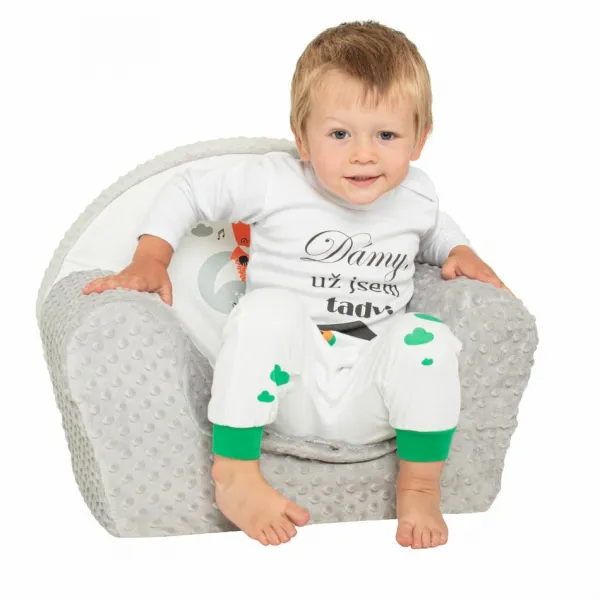 Detské kreslo z Minky New Baby Líška sivé