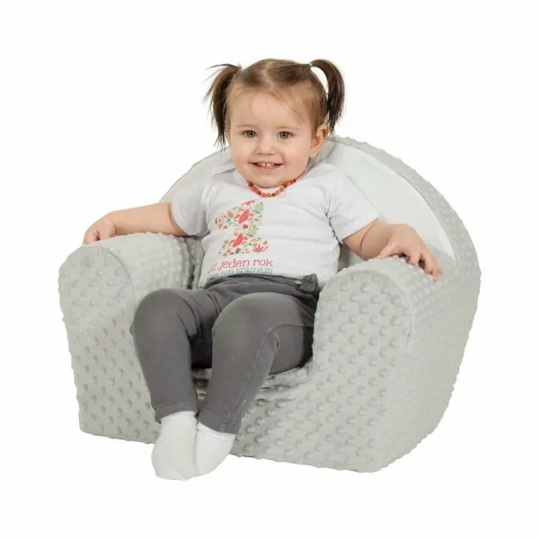 Detské kreslo z Minky New Baby Líška sivé