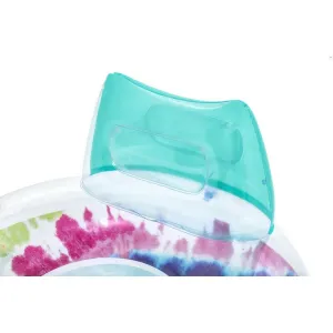 Bestway Nafukovacie kreslo s úchytmi Tie Dye, 118 x 117 cm