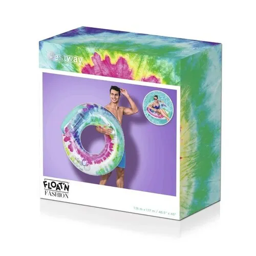 Bestway Nafukovacie kreslo s úchytmi Tie Dye, 118 x 117 cm