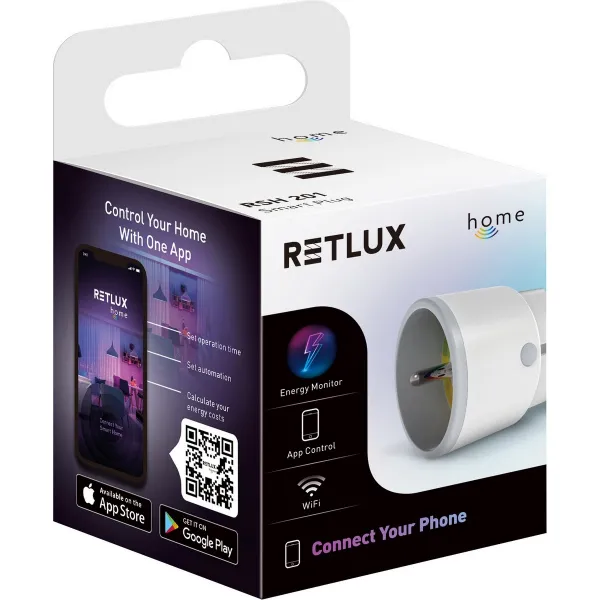 Retlux RSH 201 Inteligentná zásuvka s Wi-Fi a Bluetooth​ pripojením