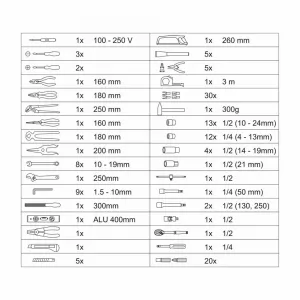 Sada náradia Compass ALU PROFI 139 dielov