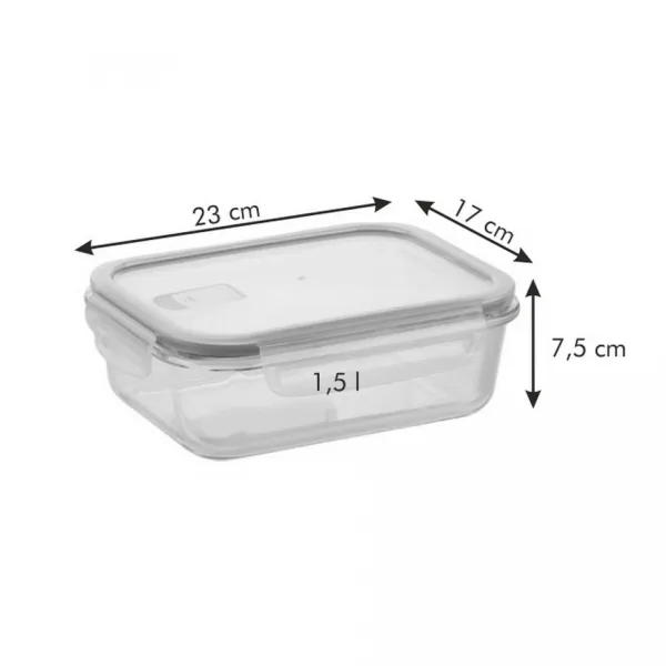 Dóza FRESHBOX GLASS 1.5 l, obdĺžniková