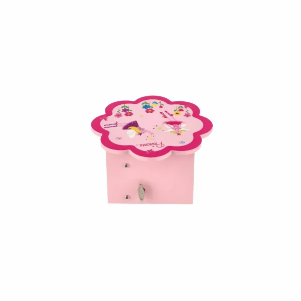 Princess Skrinka šperkovnica drevo hrajúci kvetina zásuvka 14,5x8x14,5cm