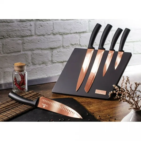 Berlinger Haus 6-dielna sada nožov s magnetickým stojanom Rosegold Metallic Line 