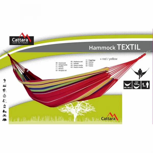 Hojdacia sieť Cattara TEXTIL 200x100cm červeno-žltá