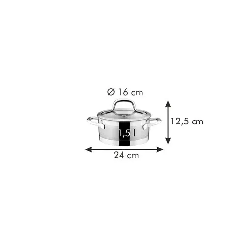 TESCOMA kastról PRESIDENT s pokrievkou ø 16 cm, 1.5 l 