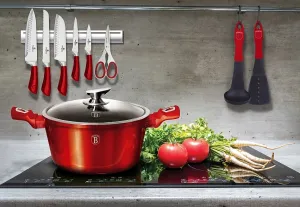 Hrniec Berlingerhaus s mramorovým povrchom a pokrievkou 20 cm Burgundy Metallic Line BH-1256