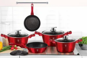Hrniec Berlingerhaus s mramorovým povrchom a pokrievkou 20 cm Burgundy Metallic Line BH-1256