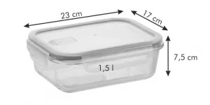 Dóza FRESHBOX GLASS 1.5 l, obdĺžniková