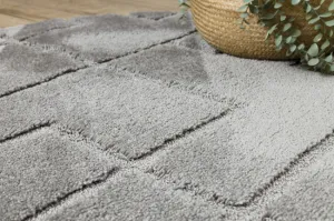 Kúpeľňový koberček SUPREME LINES línie, sivý kruh