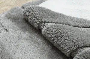 Kúpeľňový koberček SUPREME LINES línie, sivý kruh