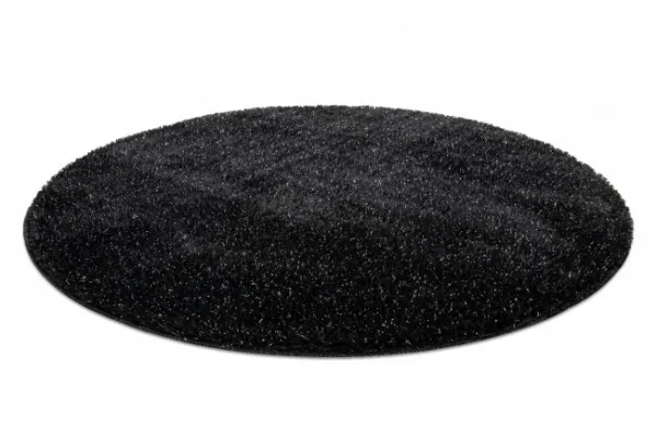 Kúpeľňový koberček SYNERGY glamour / lurex, čierny kruh