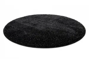 Kúpeľňový koberček SYNERGY glamour / lurex, čierny kruh