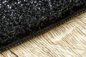 Kúpeľňový koberček SYNERGY glamour / lurex, čierny kruh