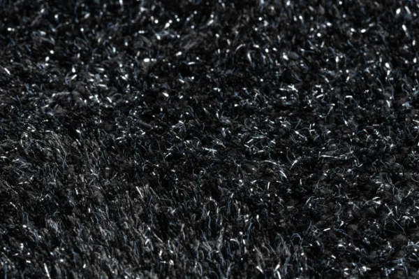 Kúpeľňový koberček SYNERGY glamour / lurex, čierny kruh