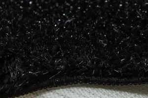 Kúpeľňový koberček SYNERGY glamour / lurex, čierny kruh