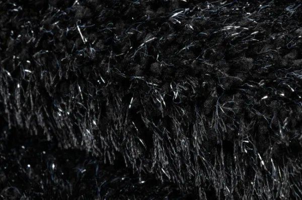 Kúpeľňový koberček SYNERGY glamour / lurex, čierny kruh