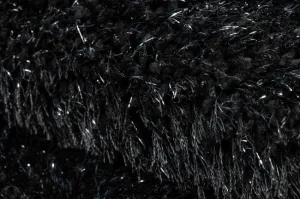 Kúpeľňový koberček SYNERGY glamour / lurex, čierny kruh